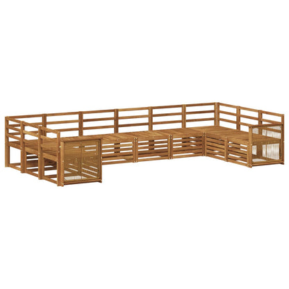 Sectional Sofa Set 7 pcs Natural Solid Acacia Wood