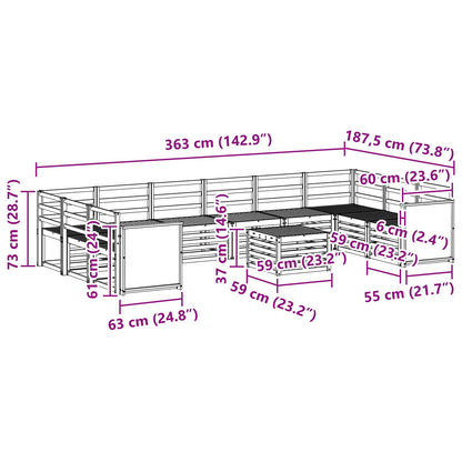 Outdoor Sofa Set 8 pcs Natural Solid Acacia Wood