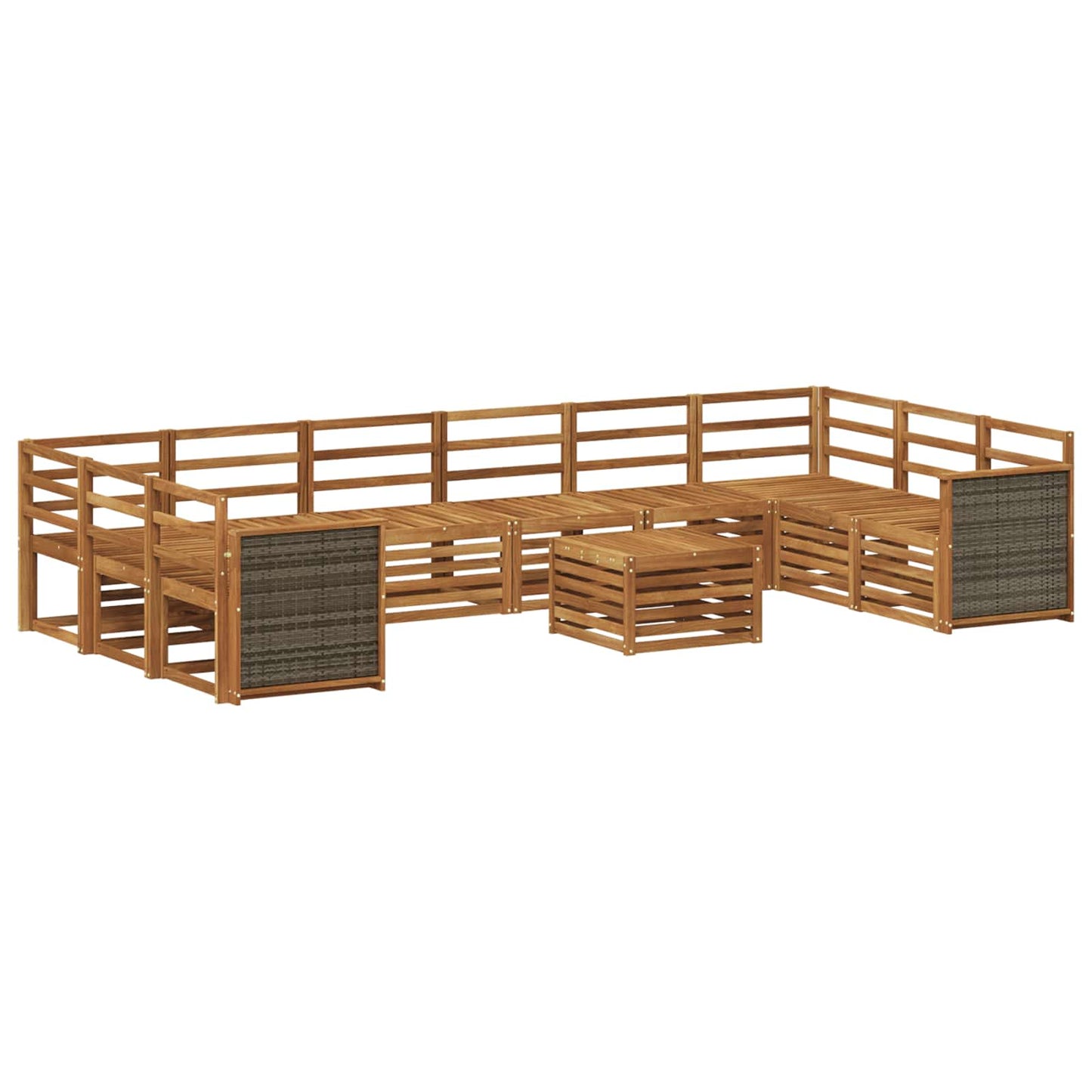Outdoor Sofa Set 8 pcs Natural Solid Acacia Wood