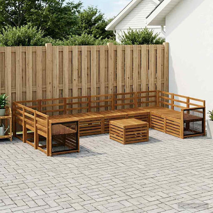 Outdoor Sofa Set 8 pcs Natural Solid Acacia Wood