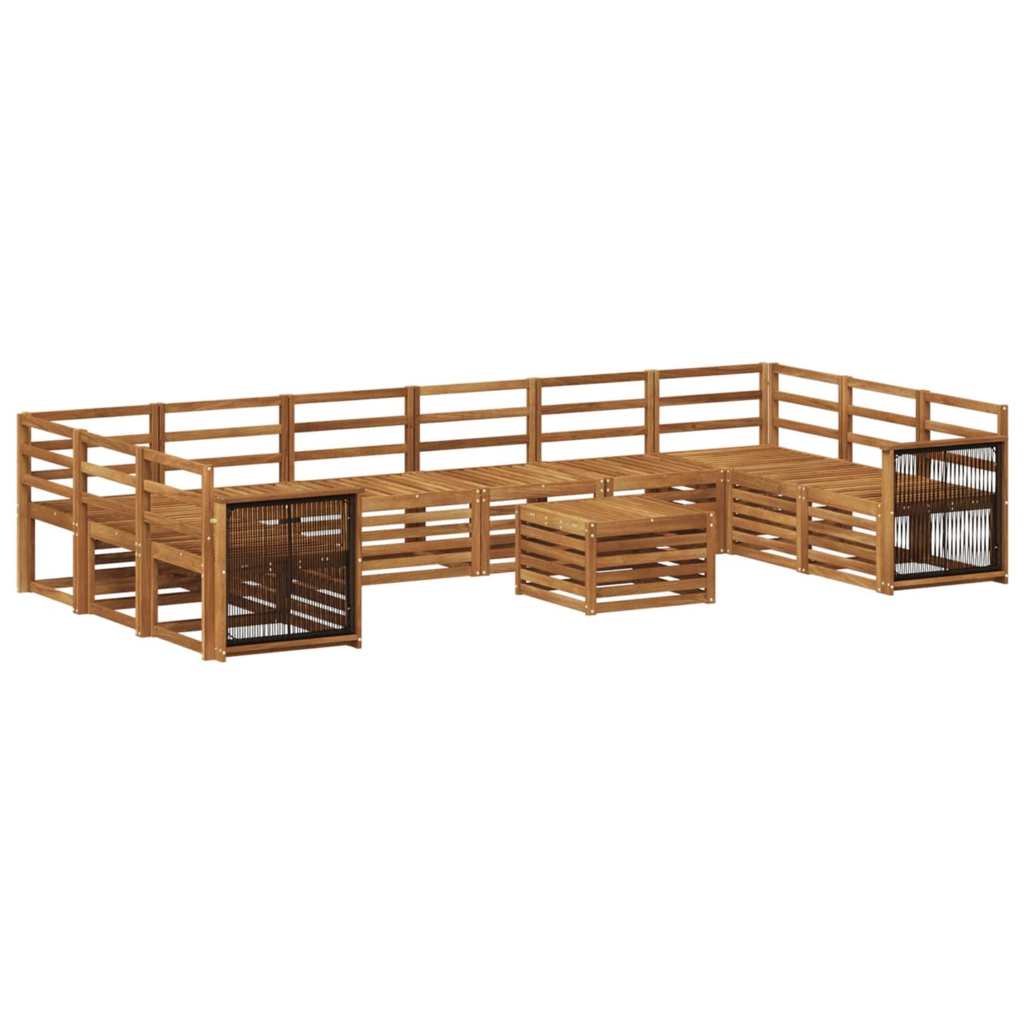Outdoor Sofa Set 8 pcs Natural Solid Acacia Wood