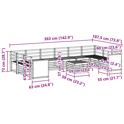 Outdoor Sofa Set 8 pcs Natural Solid Acacia Wood
