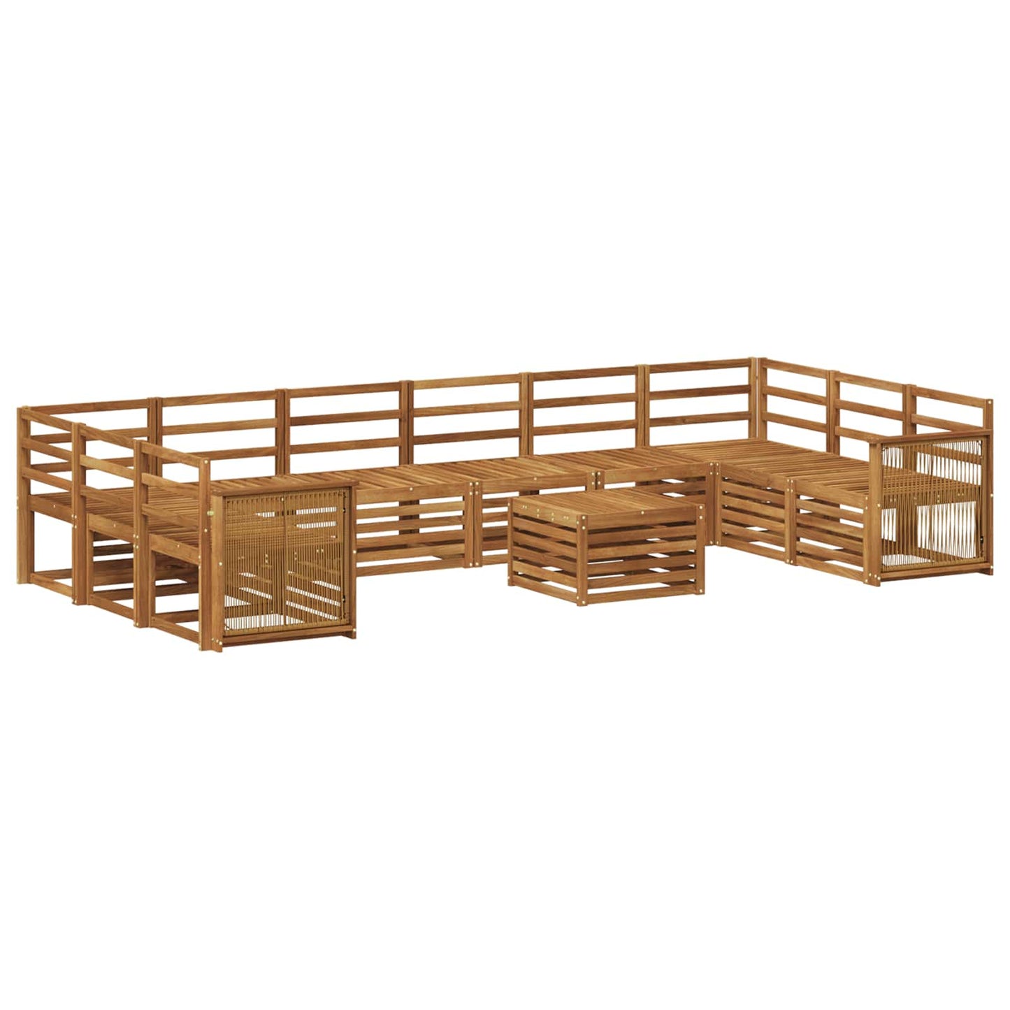 Outdoor Sofa Set 8 pcs Natural Solid Acacia Wood