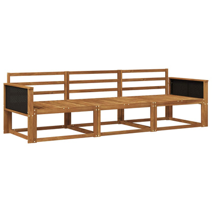 Outdoor Sofa Set 3 pcs Natural Solid Acacia Wood
