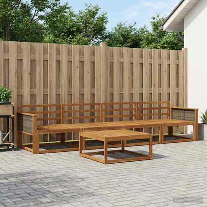 Outdoor Sofa Set 5 pcs Natural Solid Acacia Wood