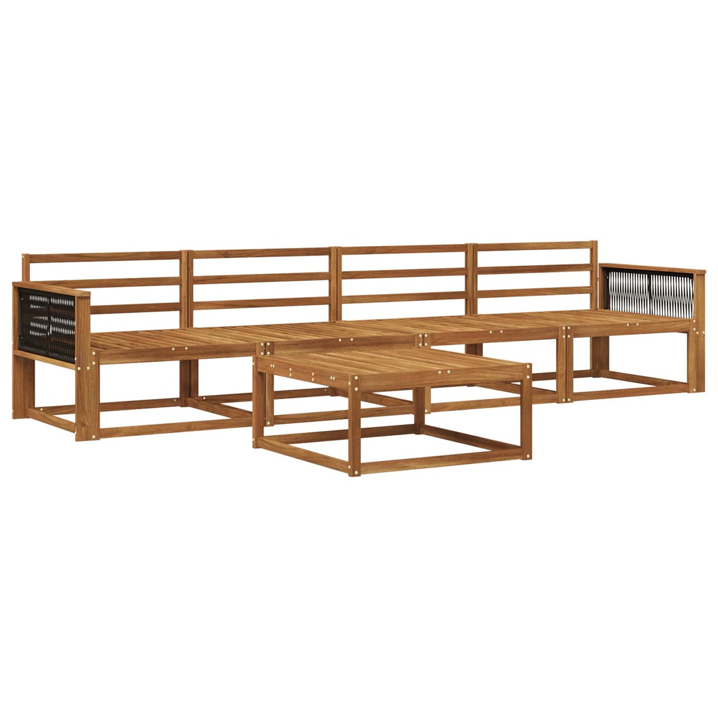 Outdoor Sofa Set 5 pcs Natural Solid Acacia Wood