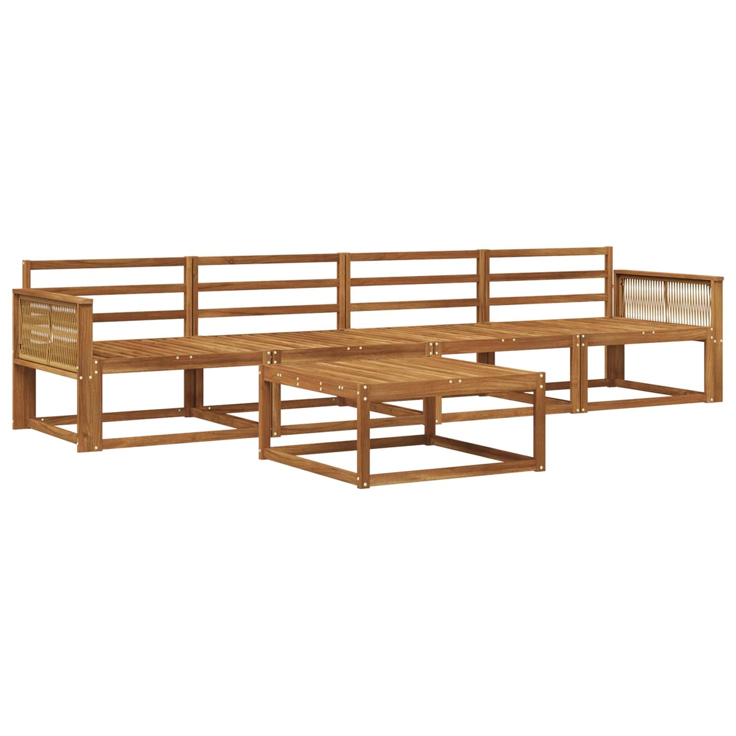 Outdoor Sofa Set 5 pcs Natural Solid Acacia Wood