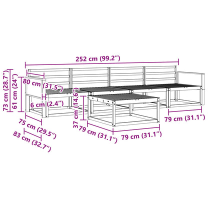 Outdoor Sofa Set 5 pcs Natural Solid Acacia Wood