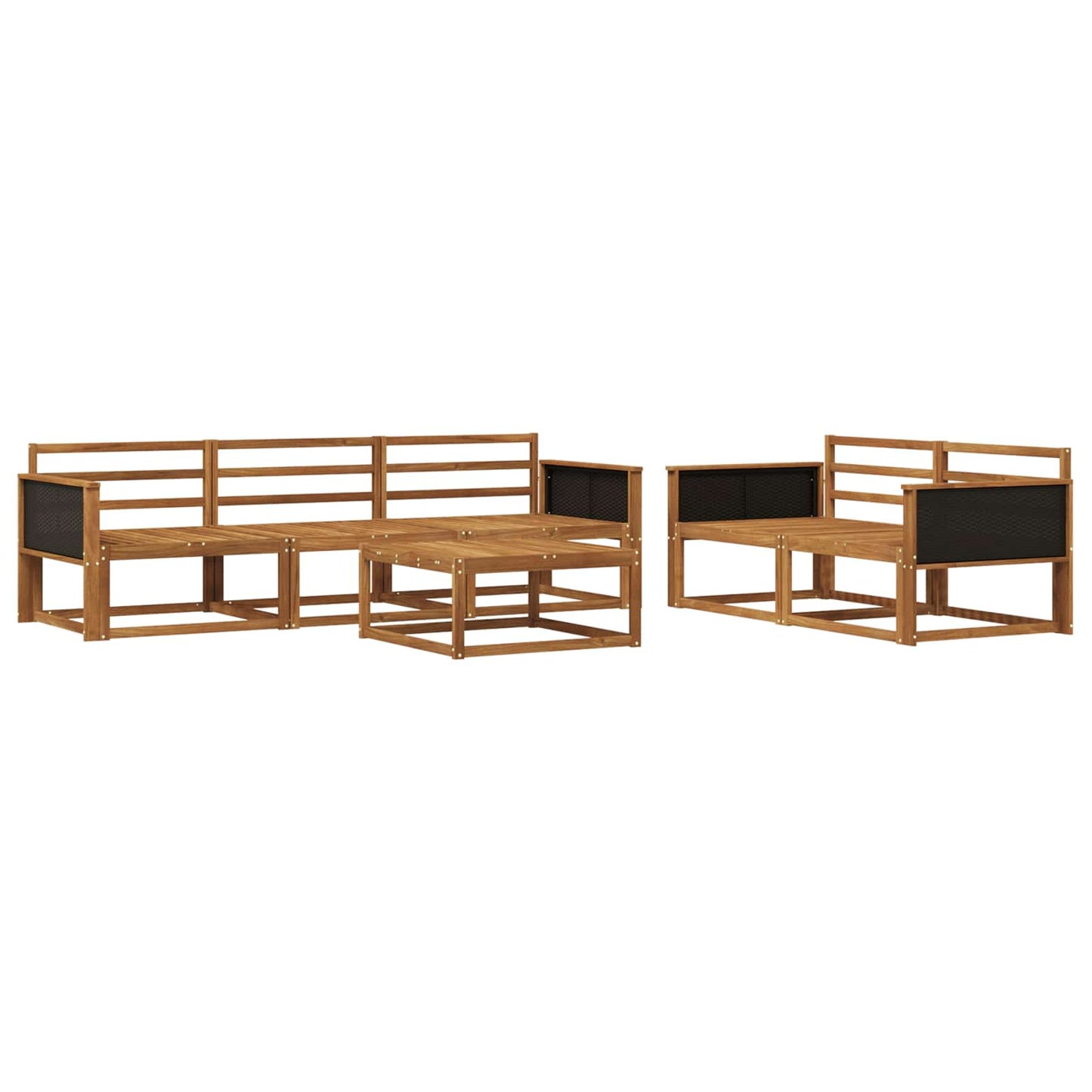 Outdoor Sofa Set 6 pcs Natural Solid Acacia Wood