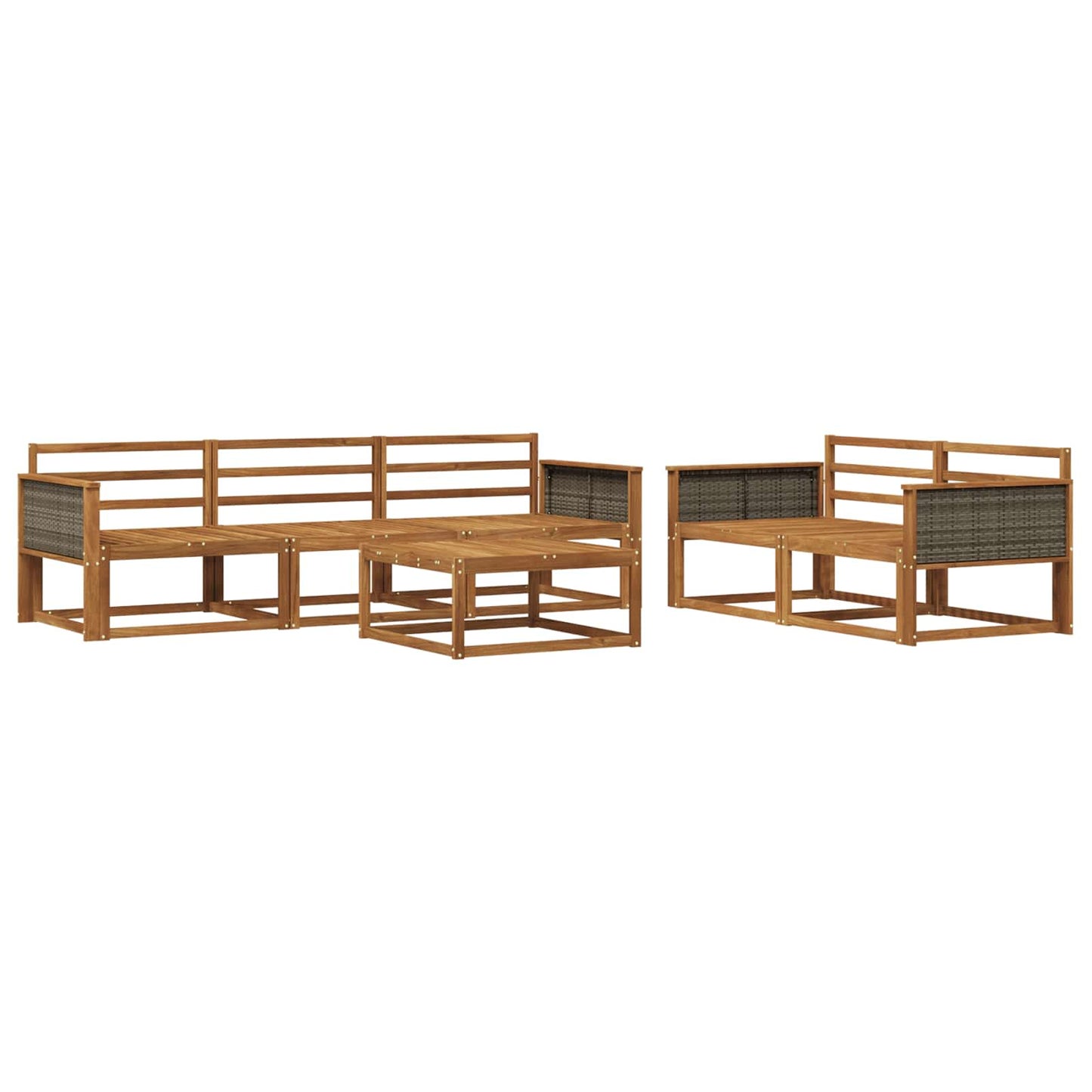 Outdoor Sofa Set 6 pcs Natural Solid Acacia Wood