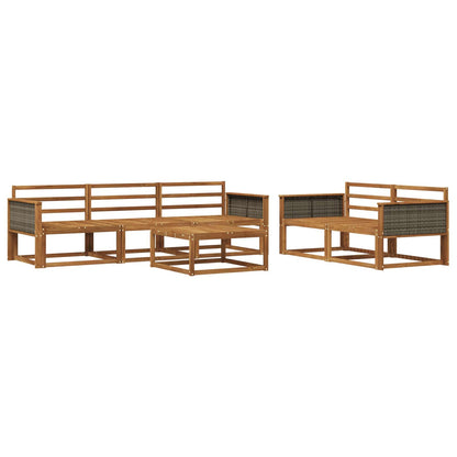 Outdoor Sofa Set 6 pcs Natural Solid Acacia Wood