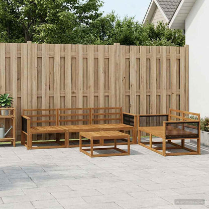 Outdoor Sofa Set 6 pcs Natural Solid Acacia Wood