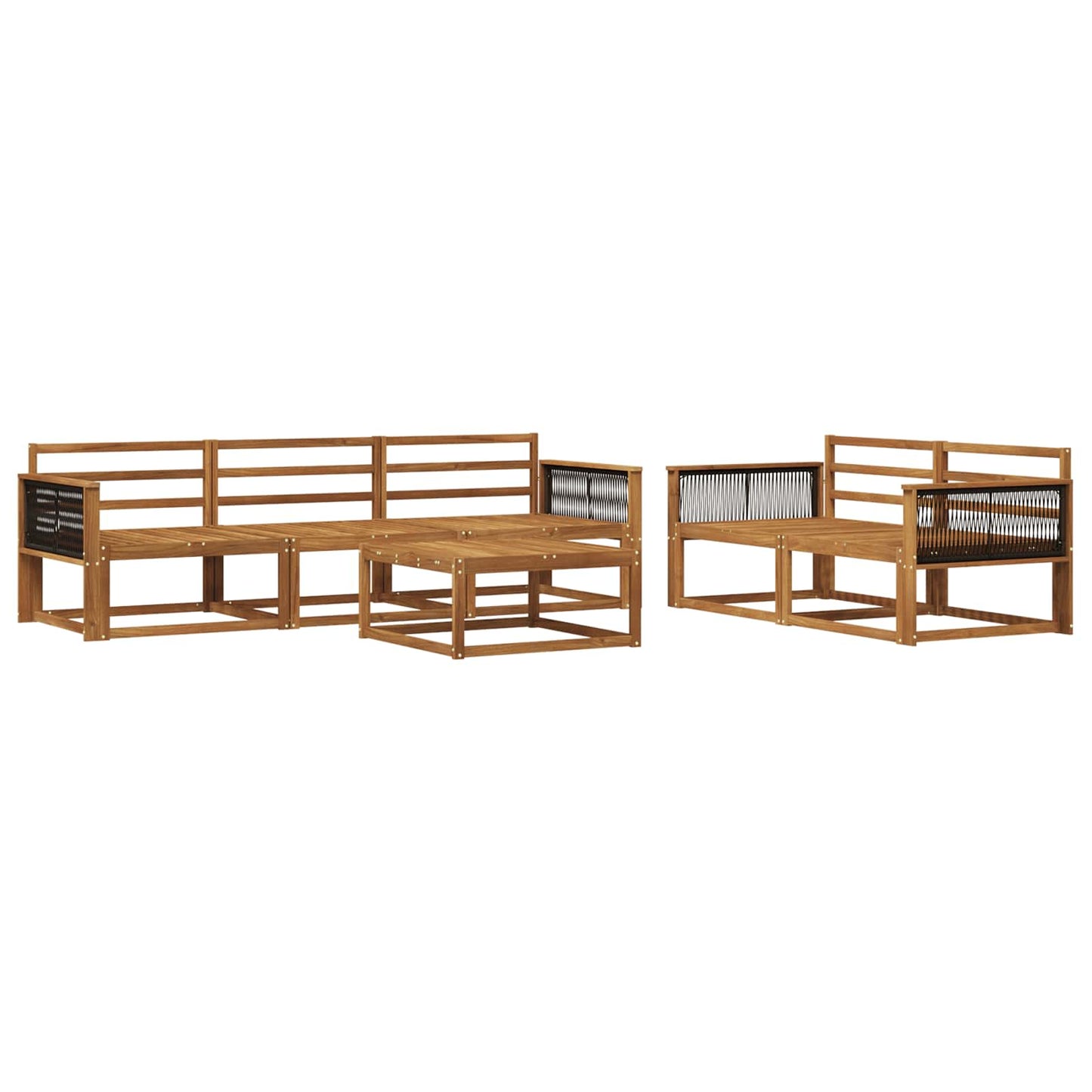 Outdoor Sofa Set 6 pcs Natural Solid Acacia Wood