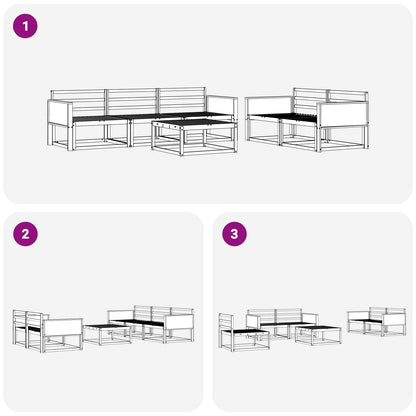 Outdoor Sofa Set 6 pcs Natural Solid Acacia Wood