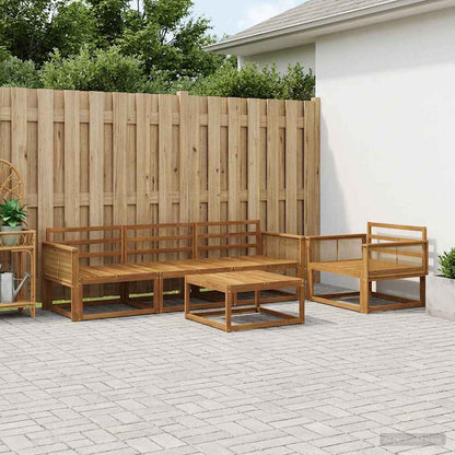 Outdoor Sofa Set 6 pcs Natural Solid Acacia Wood