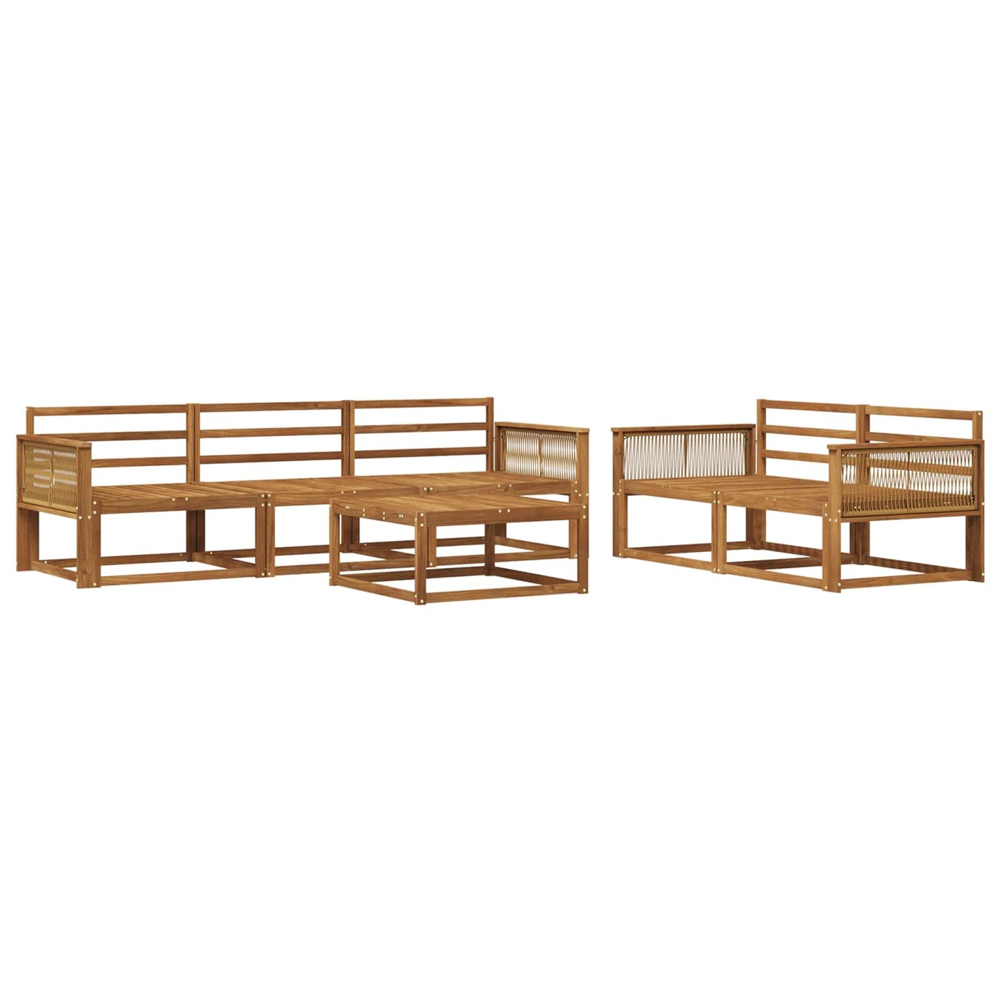 Outdoor Sofa Set 6 pcs Natural Solid Acacia Wood