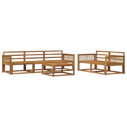 Outdoor Sofa Set 6 pcs Natural Solid Acacia Wood