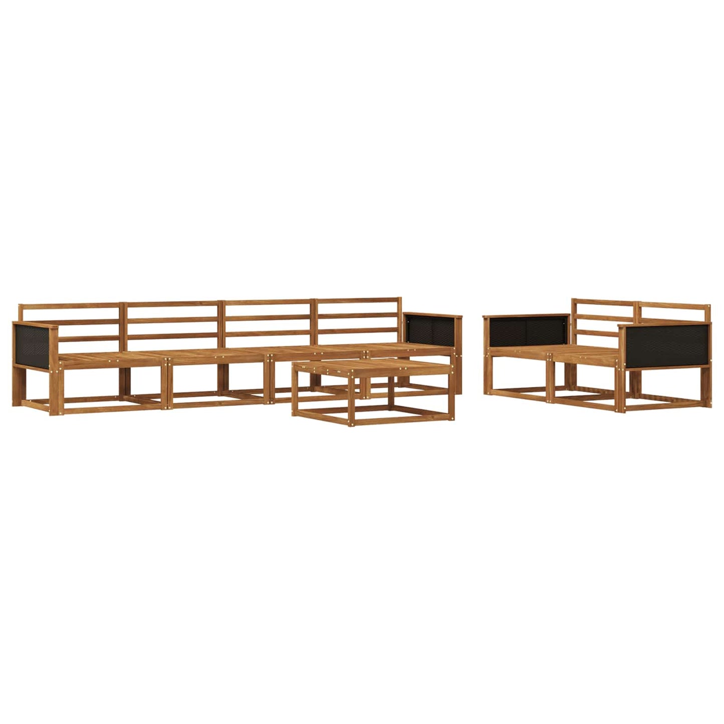 Outdoor Sofa Set 7 pcs Natural Solid Acacia Wood