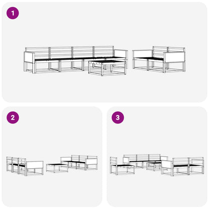 Outdoor Sofa Set 7 pcs Natural Solid Acacia Wood