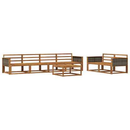 Outdoor Sofa Set 7 pcs Natural Solid Acacia Wood