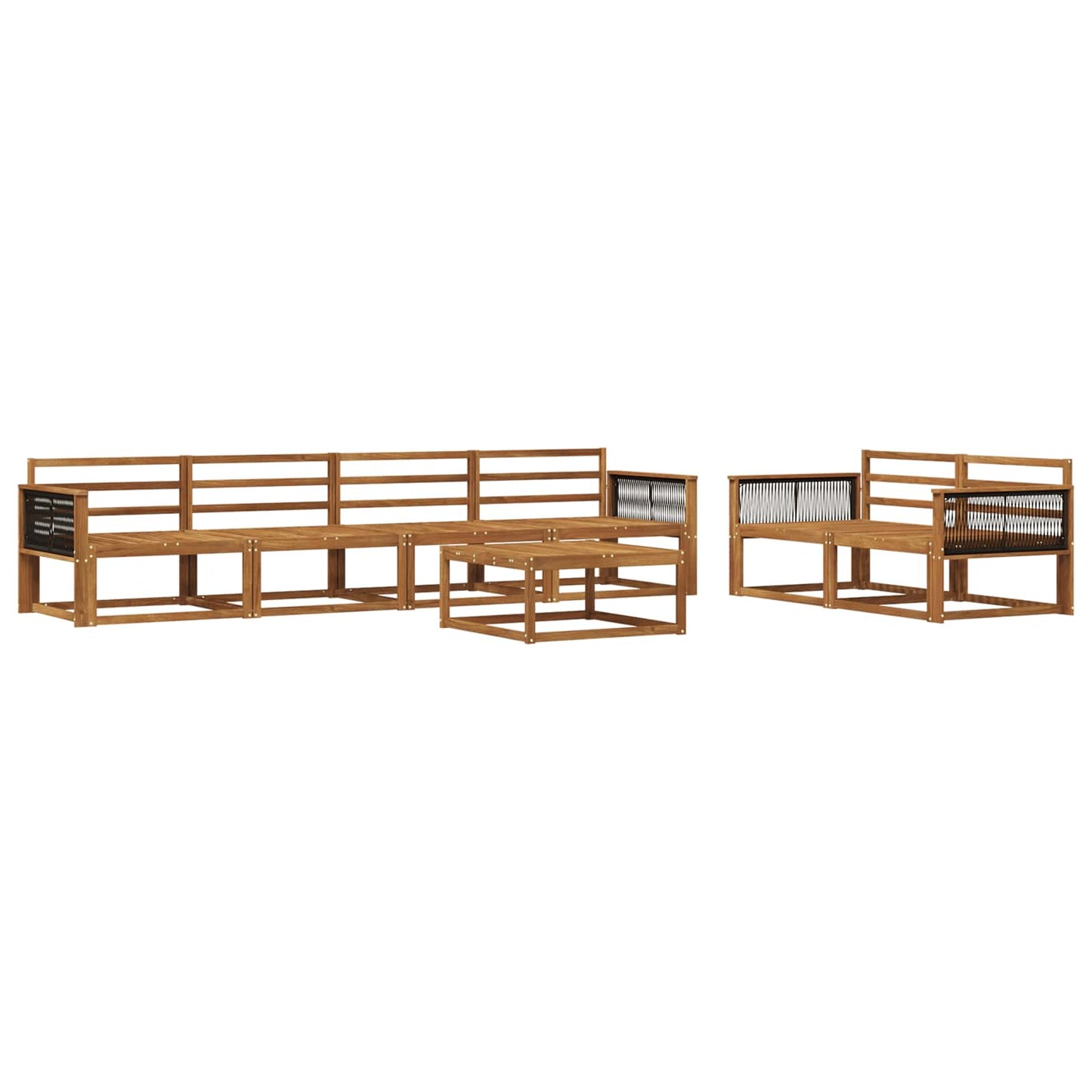 Outdoor Sofa Set 7 pcs Natural Solid Acacia Wood