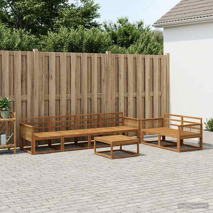 Outdoor Sofa Set 7 pcs Natural Solid Acacia Wood