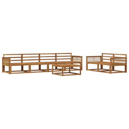 Outdoor Sofa Set 7 pcs Natural Solid Acacia Wood