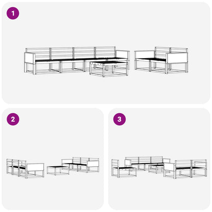 Outdoor Sofa Set 7 pcs Natural Solid Acacia Wood
