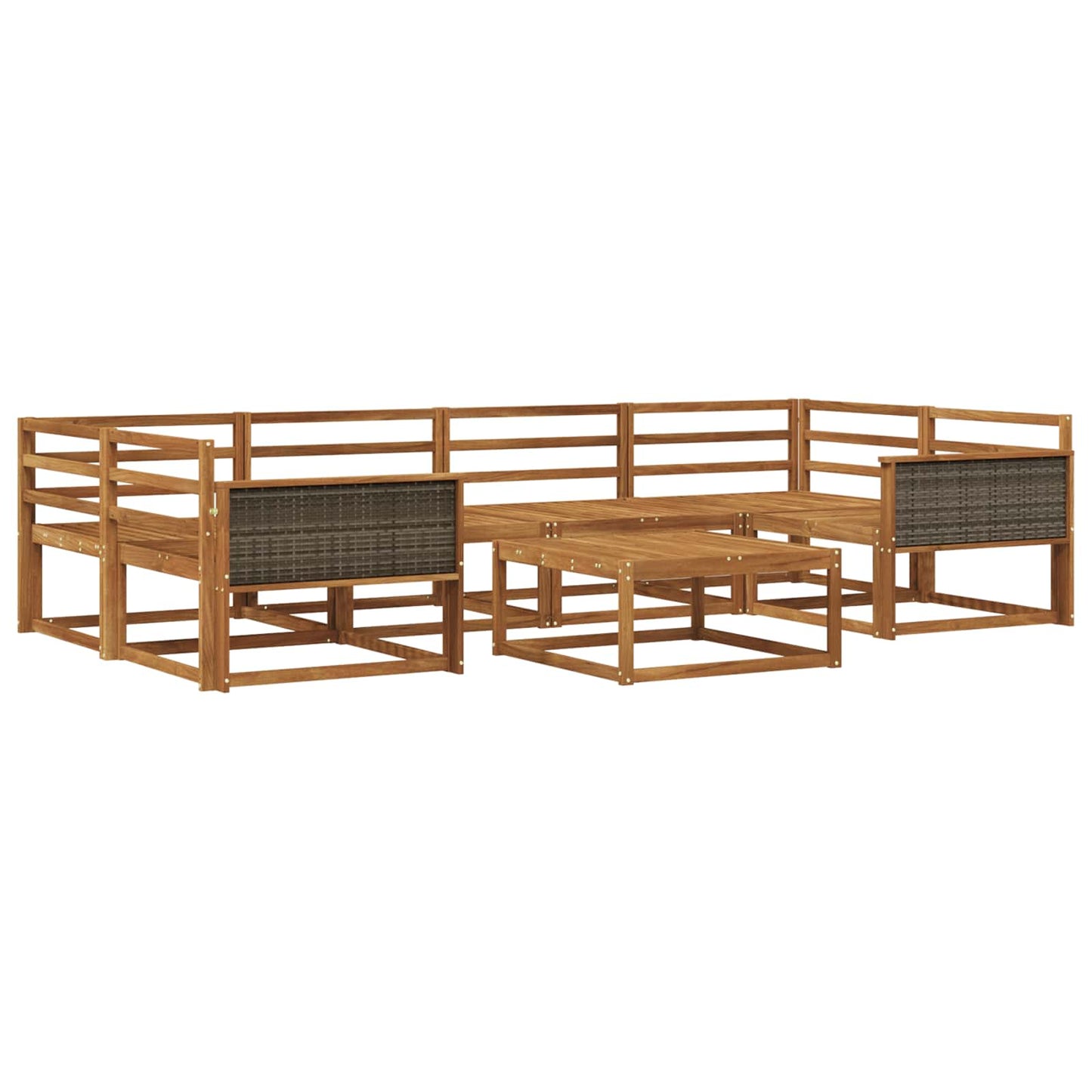 Outdoor Sofa Set 7 pcs Natural Solid Acacia Wood