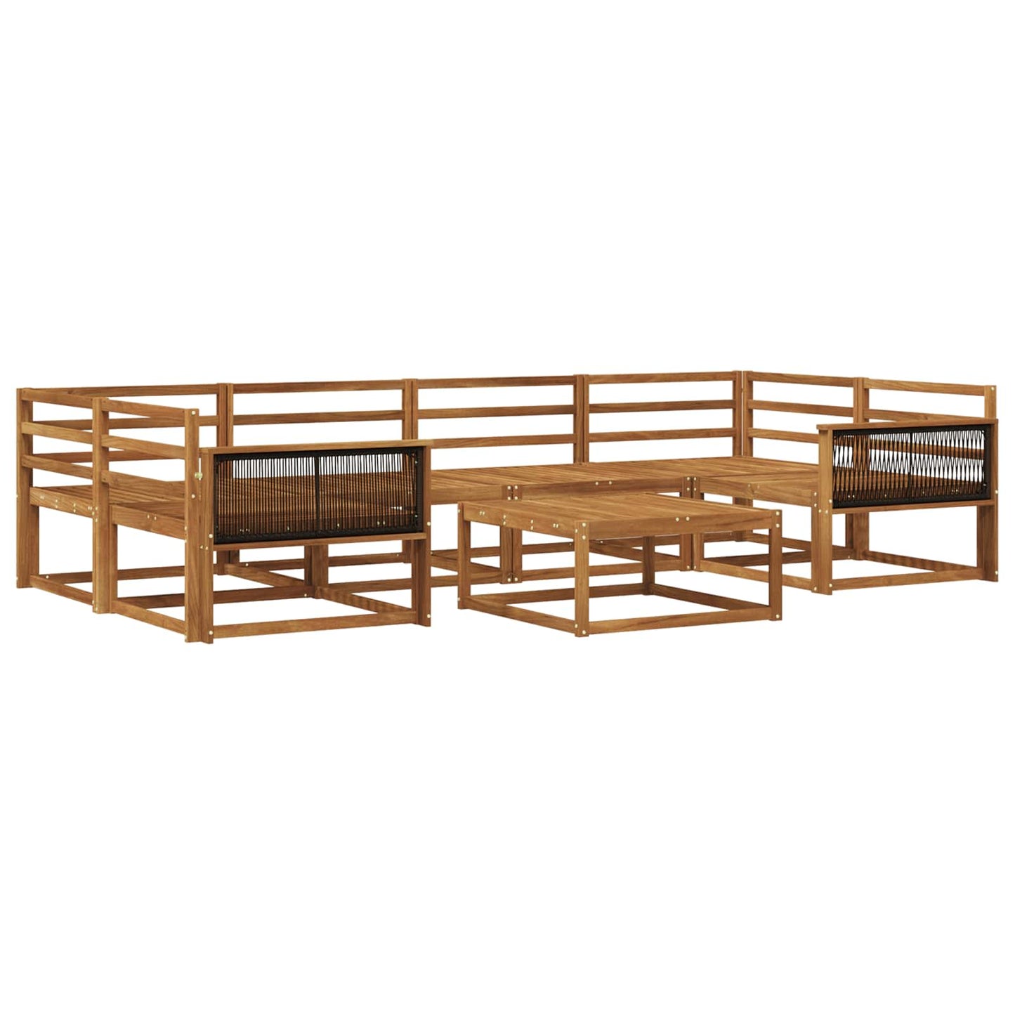 Outdoor Sofa Set 7 pcs Natural Solid Acacia Wood