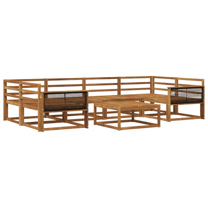 Outdoor Sofa Set 7 pcs Natural Solid Acacia Wood