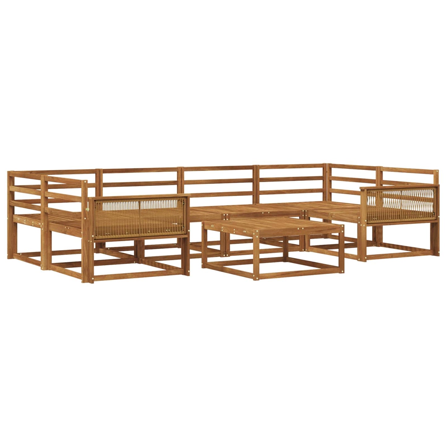 Outdoor Sofa Set 7 pcs Natural Solid Acacia Wood