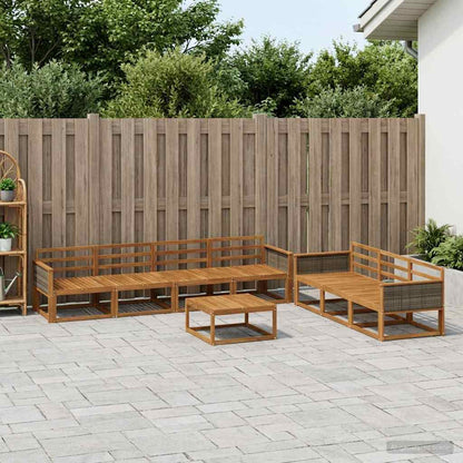 Outdoor Sofa Set 8 pcs Natural Solid Acacia Wood