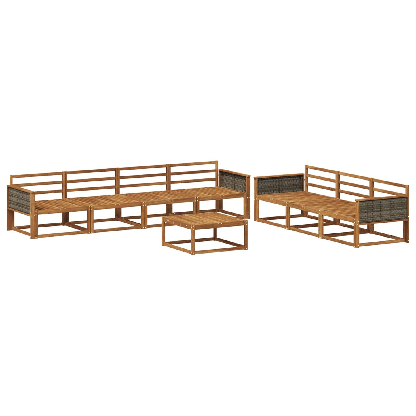 Outdoor Sofa Set 8 pcs Natural Solid Acacia Wood