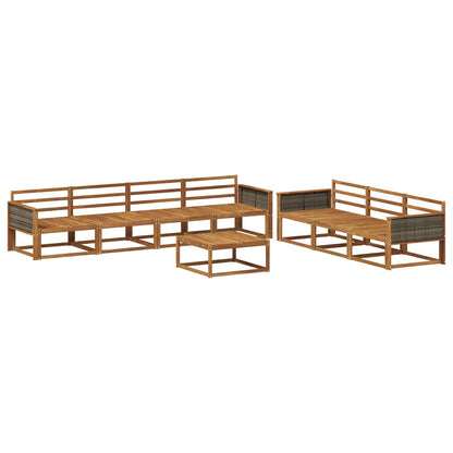 Outdoor Sofa Set 8 pcs Natural Solid Acacia Wood