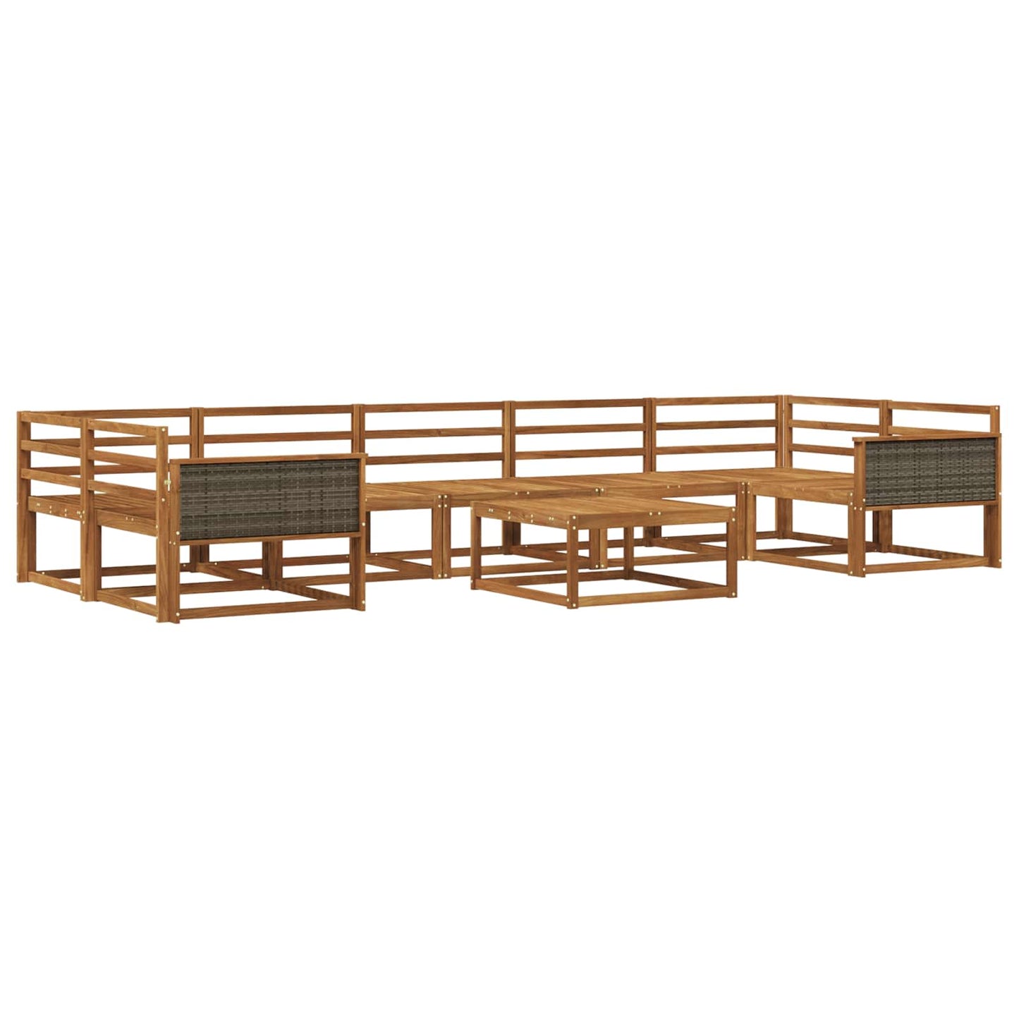 Outdoor Sofa Set 8 pcs Natural Solid Acacia Wood