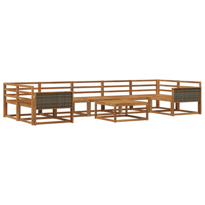 Outdoor Sofa Set 8 pcs Natural Solid Acacia Wood