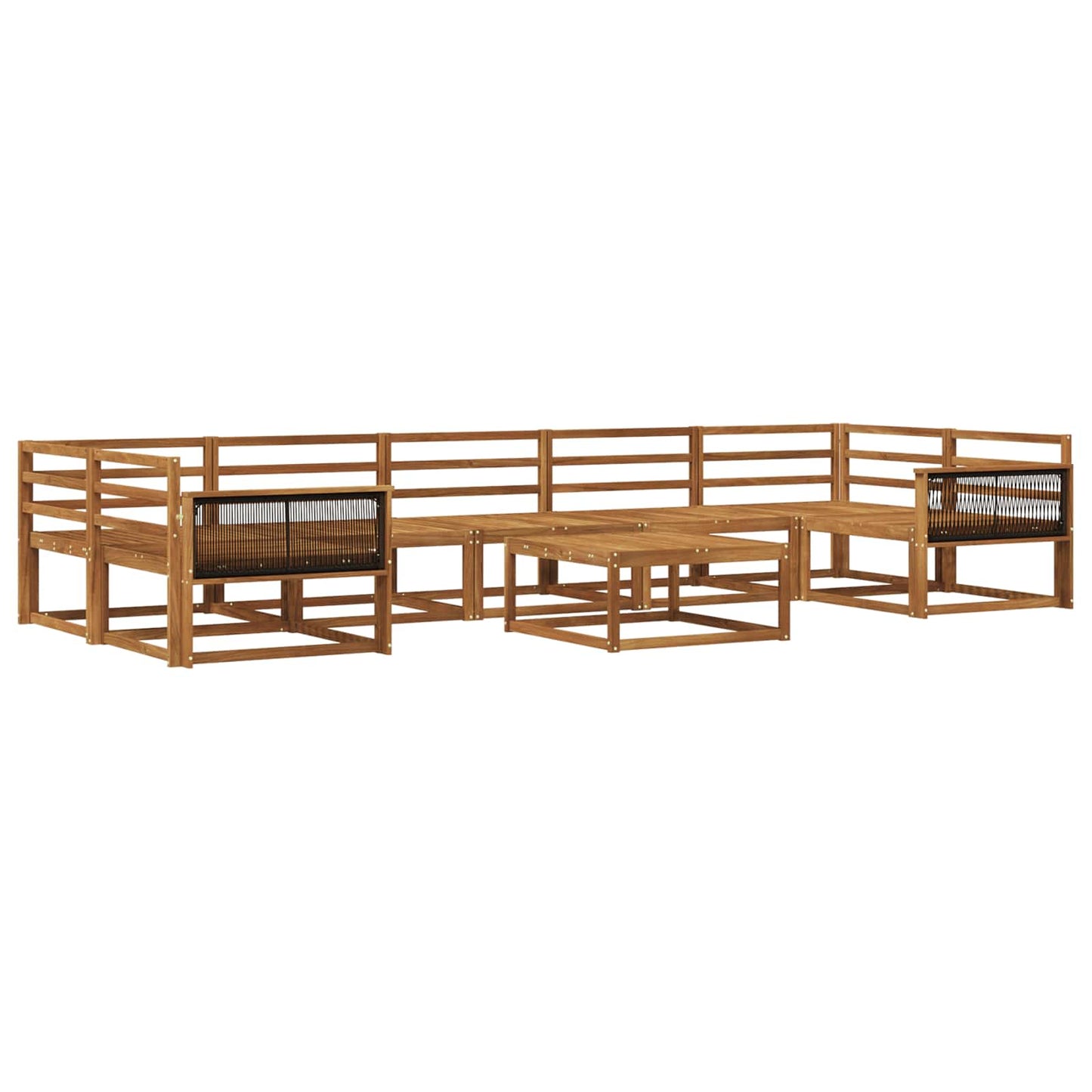 Outdoor Sofa Set 8 pcs Natural Solid Acacia Wood