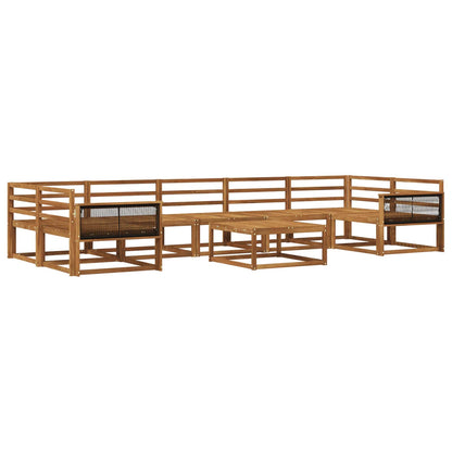 Outdoor Sofa Set 8 pcs Natural Solid Acacia Wood
