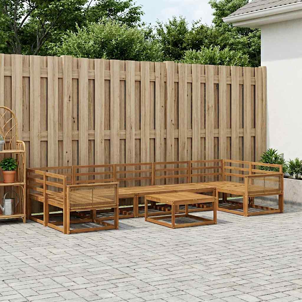 Outdoor Sofa Set 8 pcs Natural Solid Acacia Wood