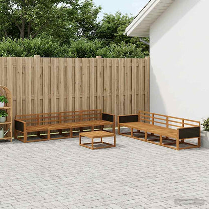 Outdoor Sofa Set 9 pcs Natural Solid Acacia Wood