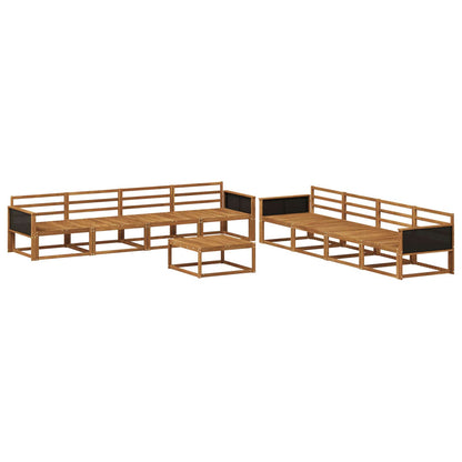 Outdoor Sofa Set 9 pcs Natural Solid Acacia Wood