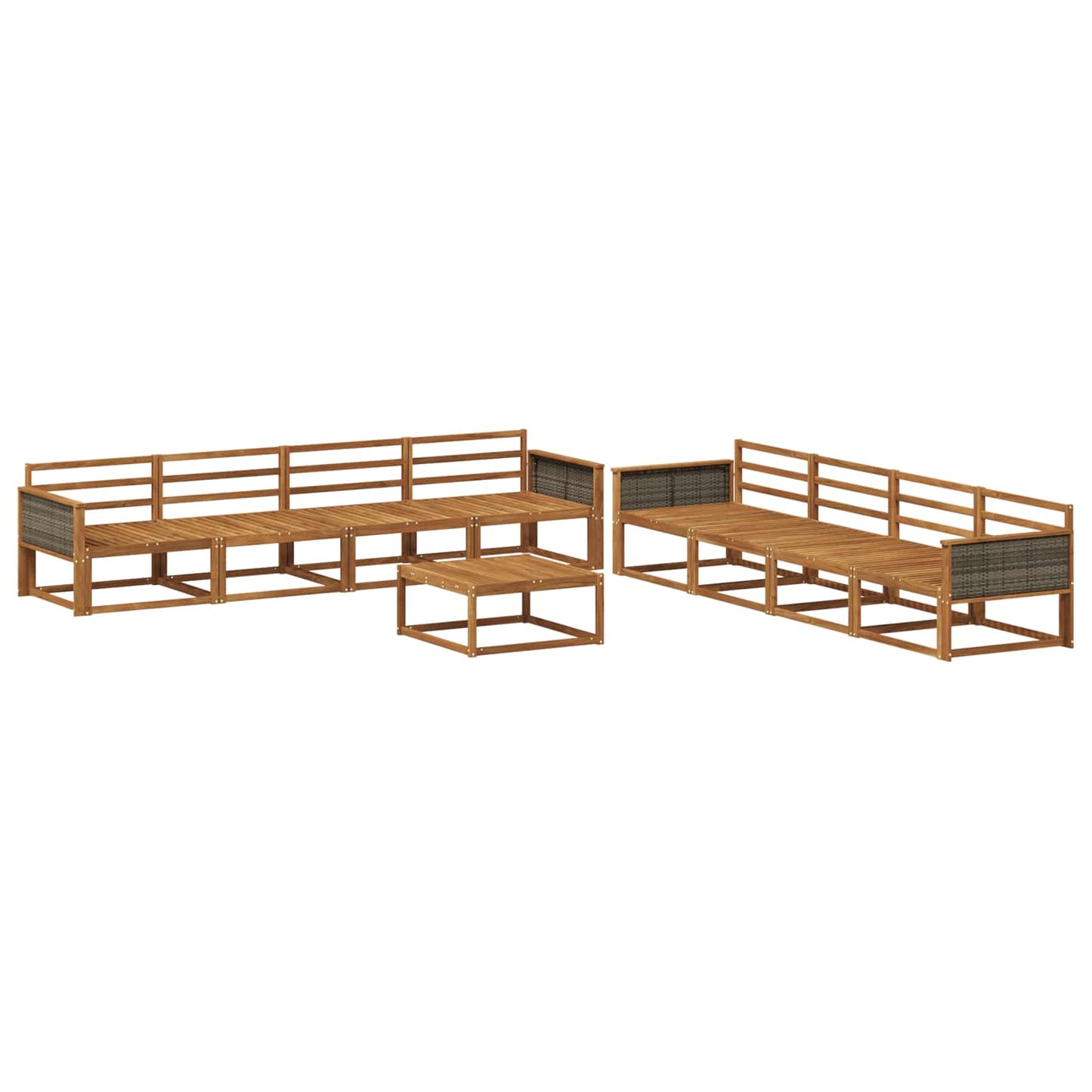 Outdoor Sofa Set 9 pcs Natural Solid Acacia Wood