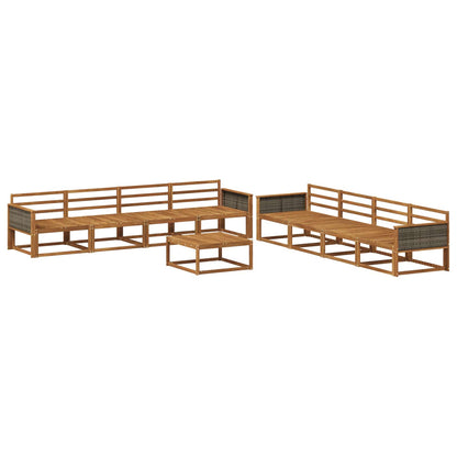 Outdoor Sofa Set 9 pcs Natural Solid Acacia Wood