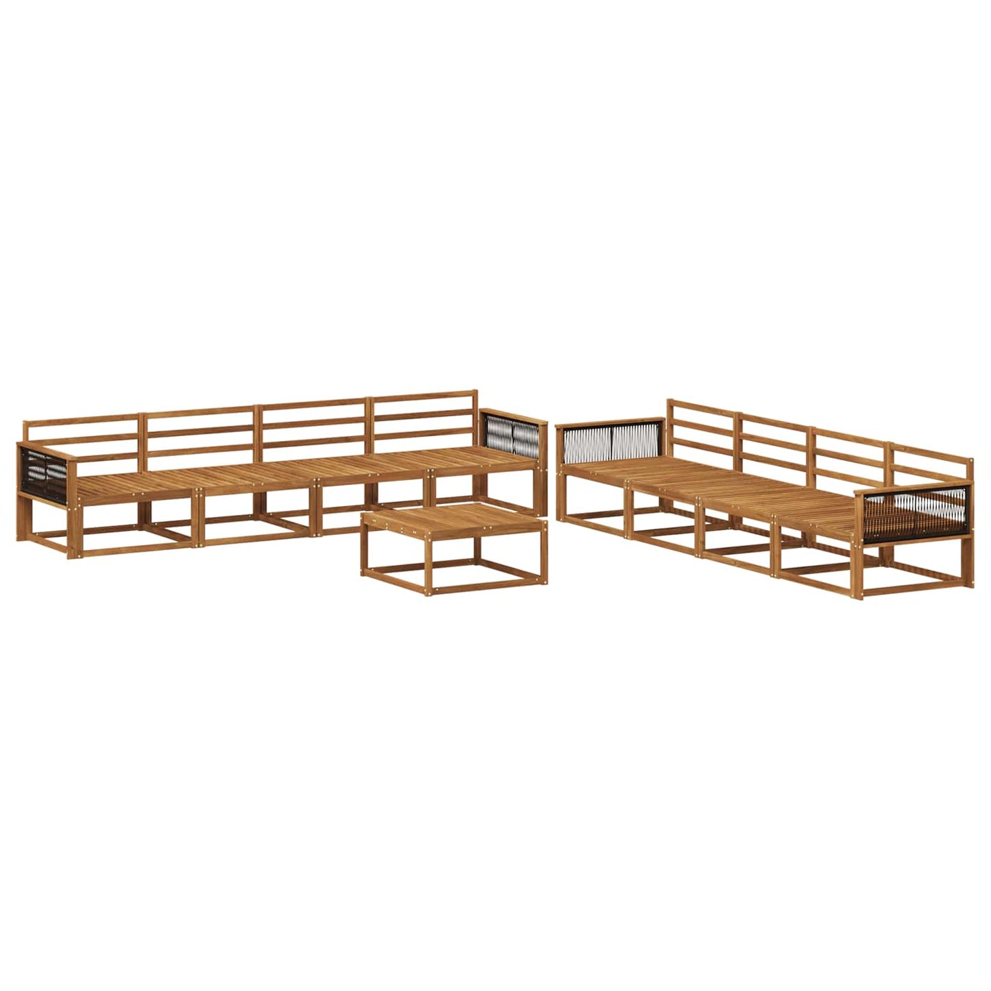 Outdoor Sofa Set 9 pcs Natural Solid Acacia Wood