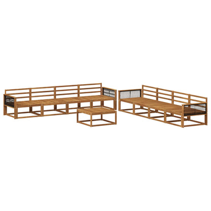 Outdoor Sofa Set 9 pcs Natural Solid Acacia Wood