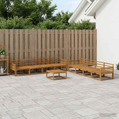 Outdoor Sofa Set 9 pcs Natural Solid Acacia Wood