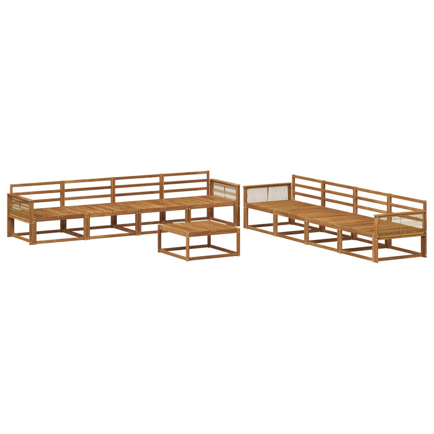 Outdoor Sofa Set 9 pcs Natural Solid Acacia Wood
