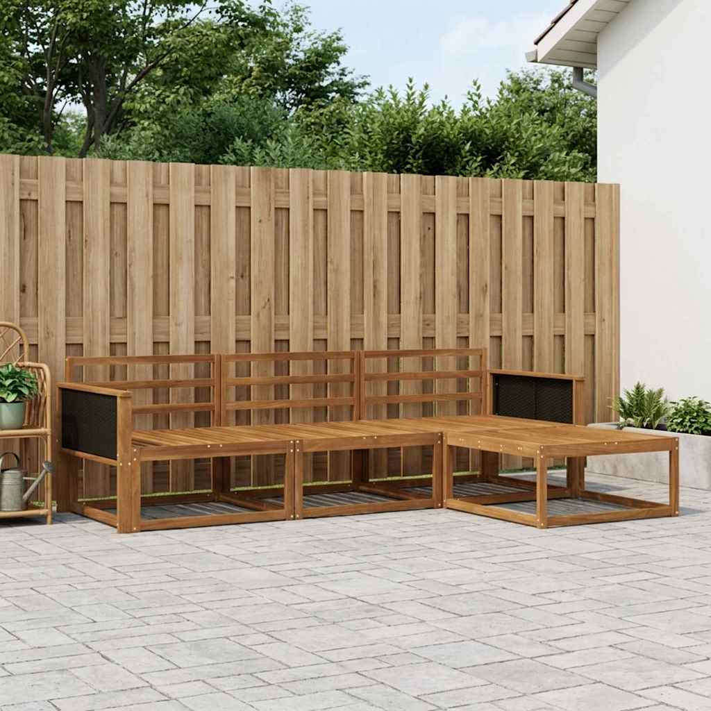 Outdoor Sofa Set 4 pcs Natural Solid Acacia Wood