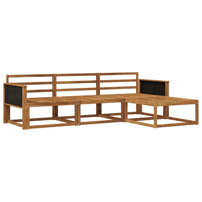 Outdoor Sofa Set 4 pcs Natural Solid Acacia Wood
